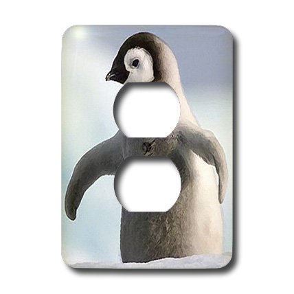 Baby Penguin 2 Outlet Cover - Child Proof Electrical Socket Protector for Home Safety - Nursery, Kids Room & Playroom Decor