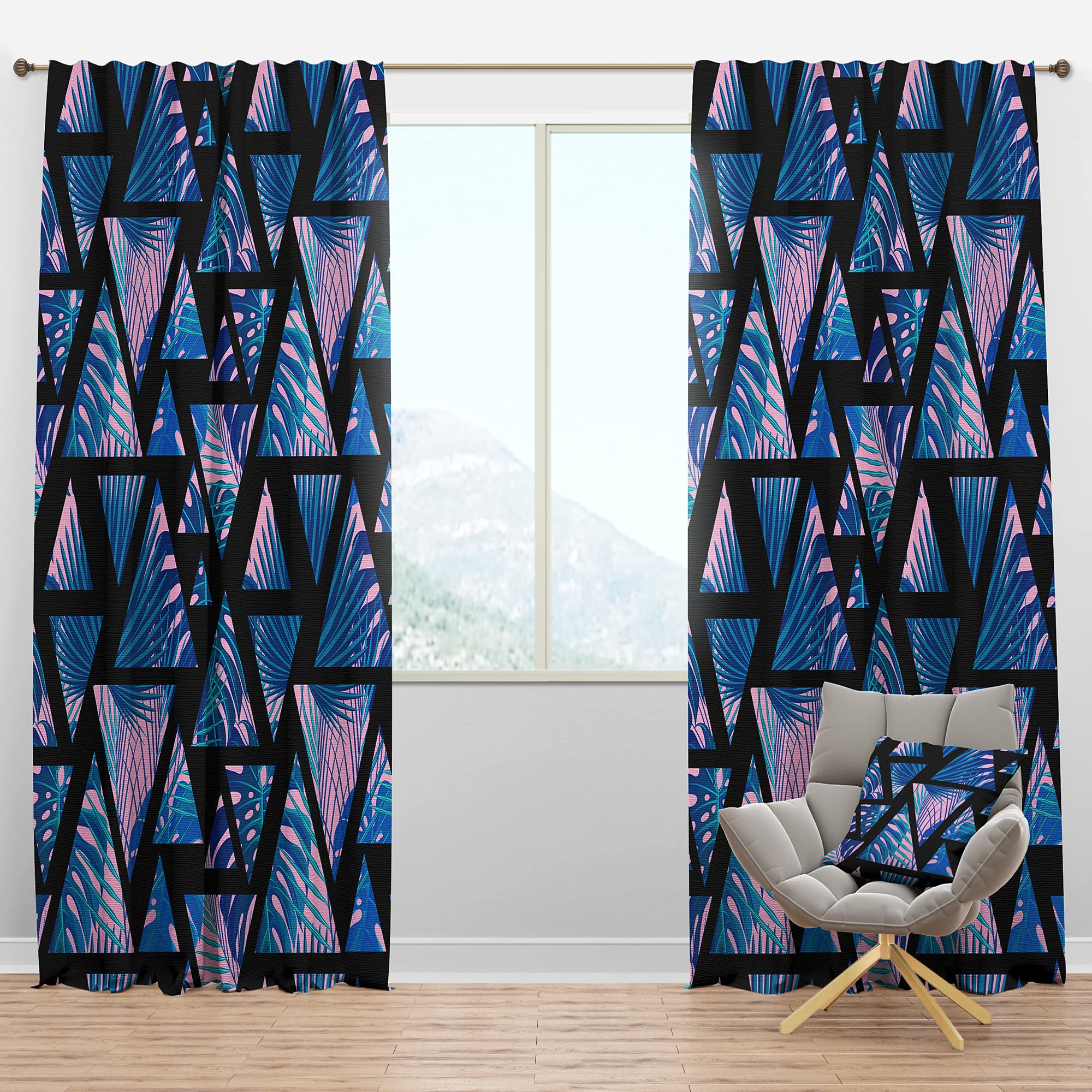 DesignQ Blackout Curtains - Retro Floral Pattern XIV Thermal Insulated Window Drapes for Bedroom & Living Room (52x63, Single Panel) - Perfect for Light Blocking, Privacy & Temperature Control