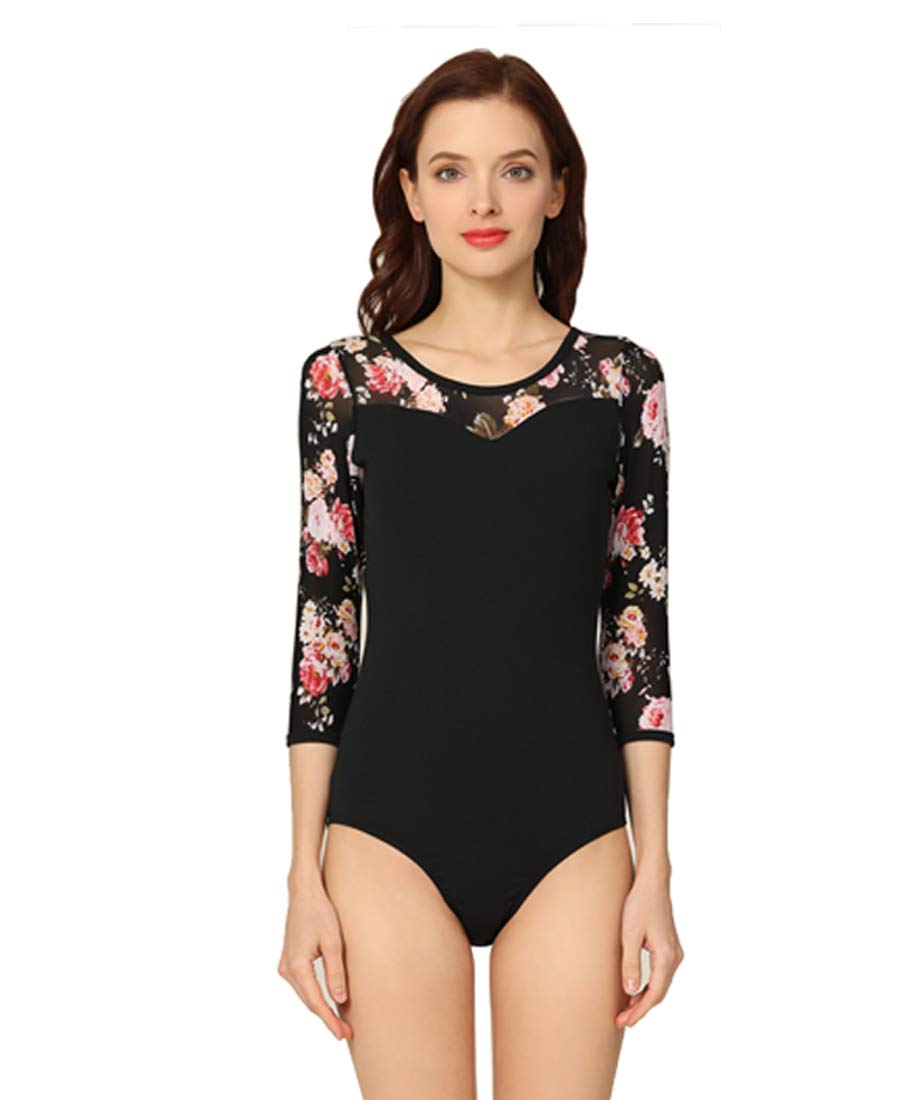 Women's & Girls' Long Sleeve Ballet Leotard - Stretch Gymnastics Bodysuit for Dance, Performance & Practice - Perfect for Ballet Class, Gymnastics Training & Dance Recitals