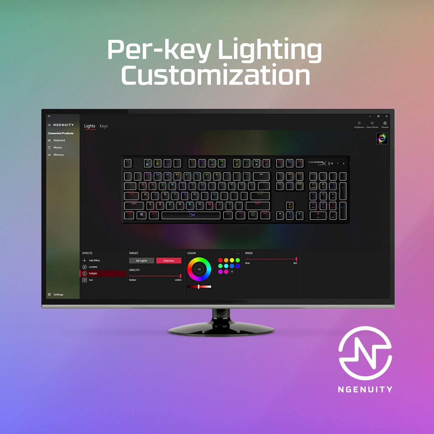 HyperX Alloy Origins Mechanical Gaming Keyboard - RGB Backlit, Blue Clicky Switches, Compact Full-Size Design | Customizable Macros & Lighting via Software | Perfect for PC Gaming, Esports & Office Work (Renewed)