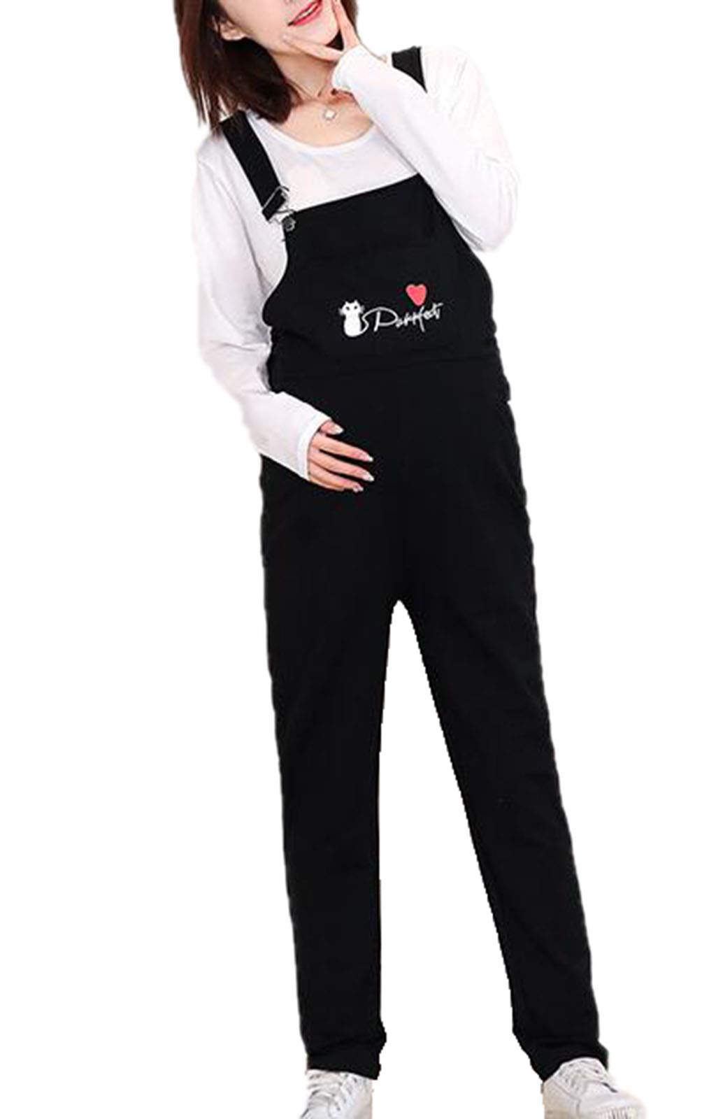 Women's Casual Maternity Overalls Dungarees - Stretch Comfortable Pregnancy Jumpsuit for Everyday Wear, Nursing & Outdoor Activities