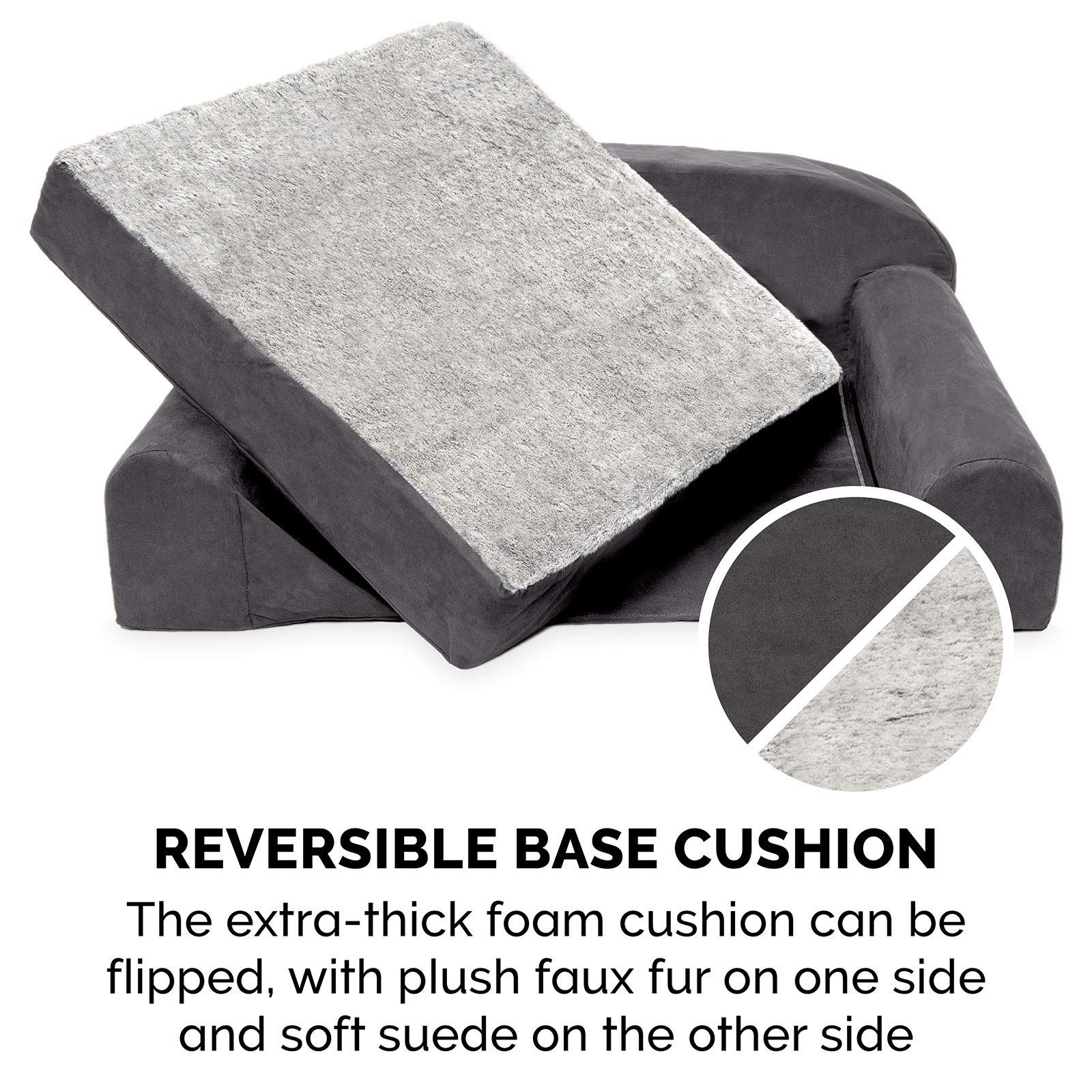 Furhaven Orthopedic Dog Bed for Large Dogs - Washable Cover & Reversible Cushion - for Home & Office Use