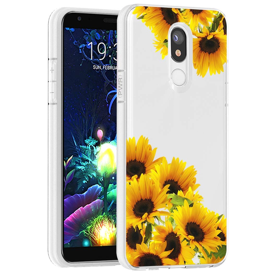 Cute Clear Shockproof TPU Phone Case for LG K40/K12 Plus/X4 2019/Solo LTE/Harmony 3/Xpression Plus 2 - Slim Flexible Protective Cover for Women & Girls (Sunflower Design) | Perfect for Everyday Use, School & Work Protection