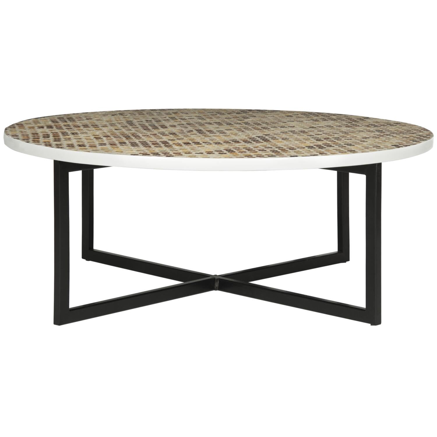 SAFAVIEH Home Collection Cheyenne Blue & White Coffee Table - Stylish Living Room Furniture for Modern Home Decor & Cozy Gatherings