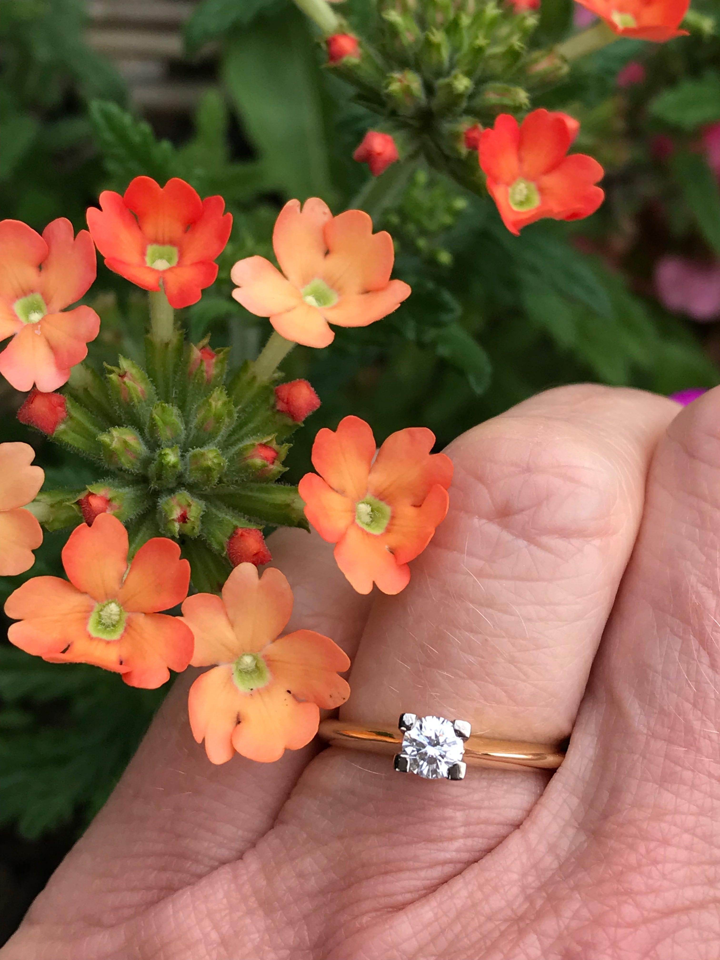 0.27ct Natural Diamond Ring - White & Yellow Gold Brilliant Cut for Engagement, Wedding & Anniversary Gifts