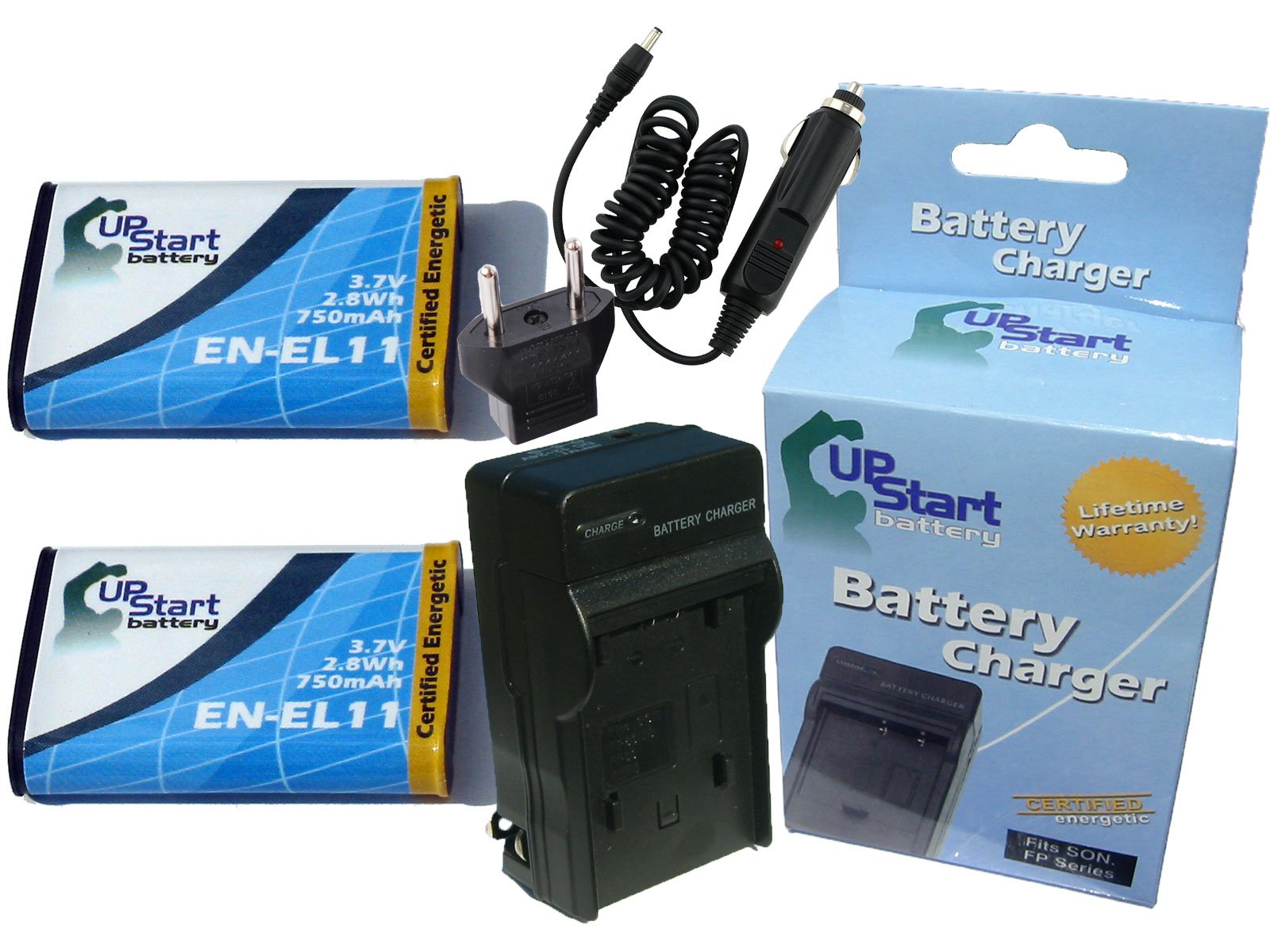Nikon EN-EL11 Battery & Charger Kit - 750mAh for Coolpix S550 - Travel & Home Use