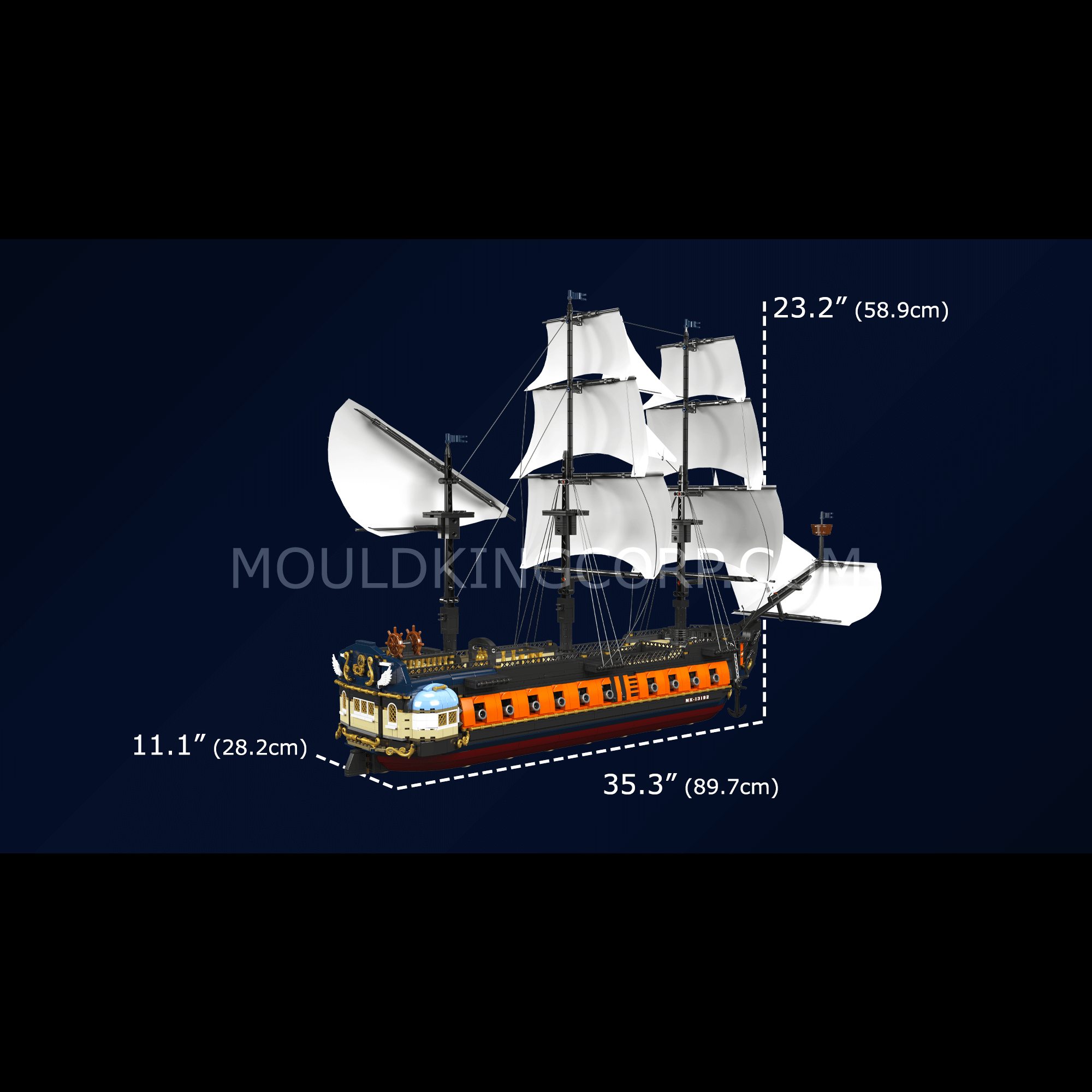 Mould King 13192 Imperial Frigate Model Building Set - 3,580 Piece Pirate Ship Building Kit for Adults & Teens | Perfect for Collectors, Display & STEM Learning Activities