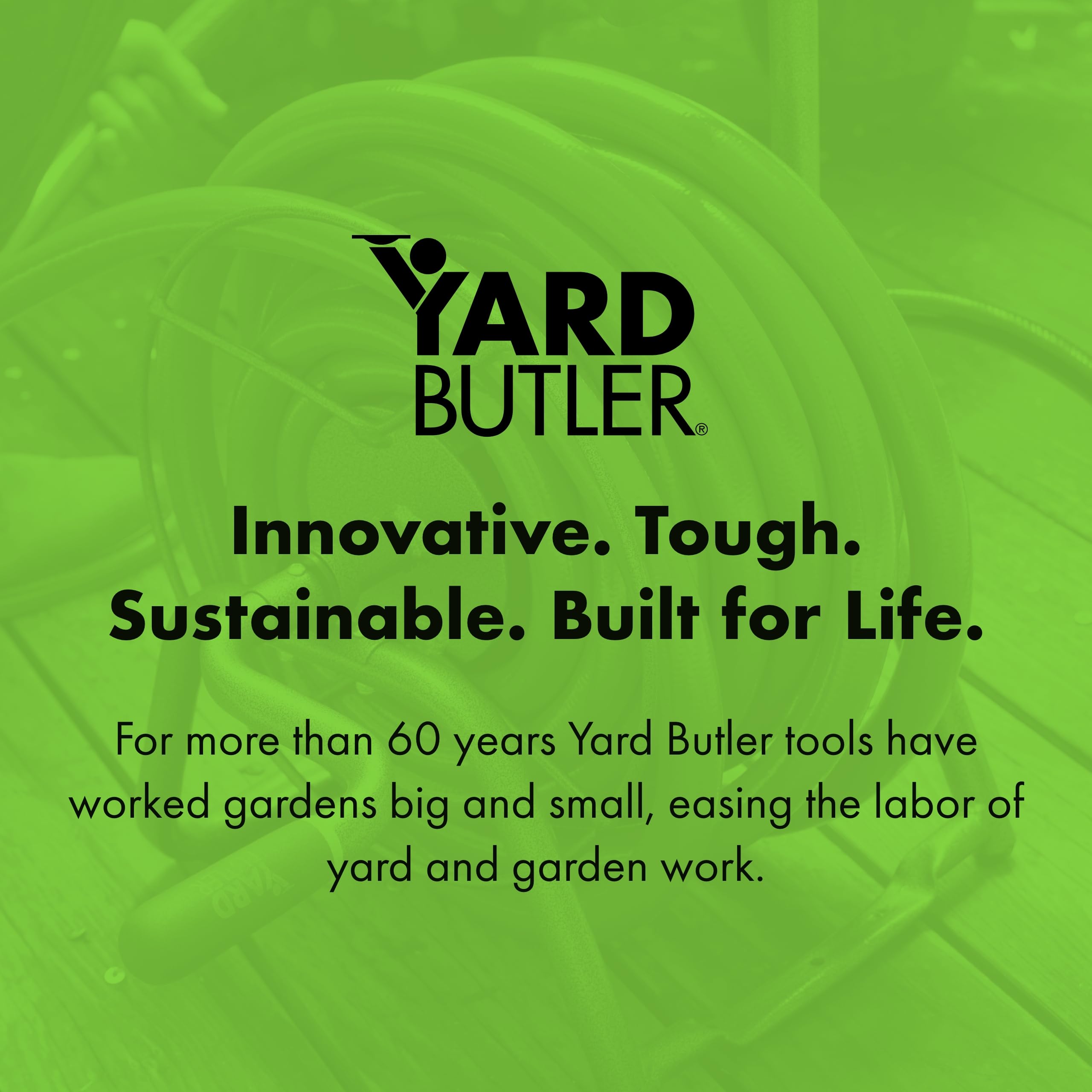 Yard Butler Handy Reel Silver Vein - Compact Portable Garden Hose Reel with Wall Mount | Easy-to-Use Watering Solution for Lawn, Flowers & Plants | Perfect for Backyard, Garden & Outdoor Watering Tasks