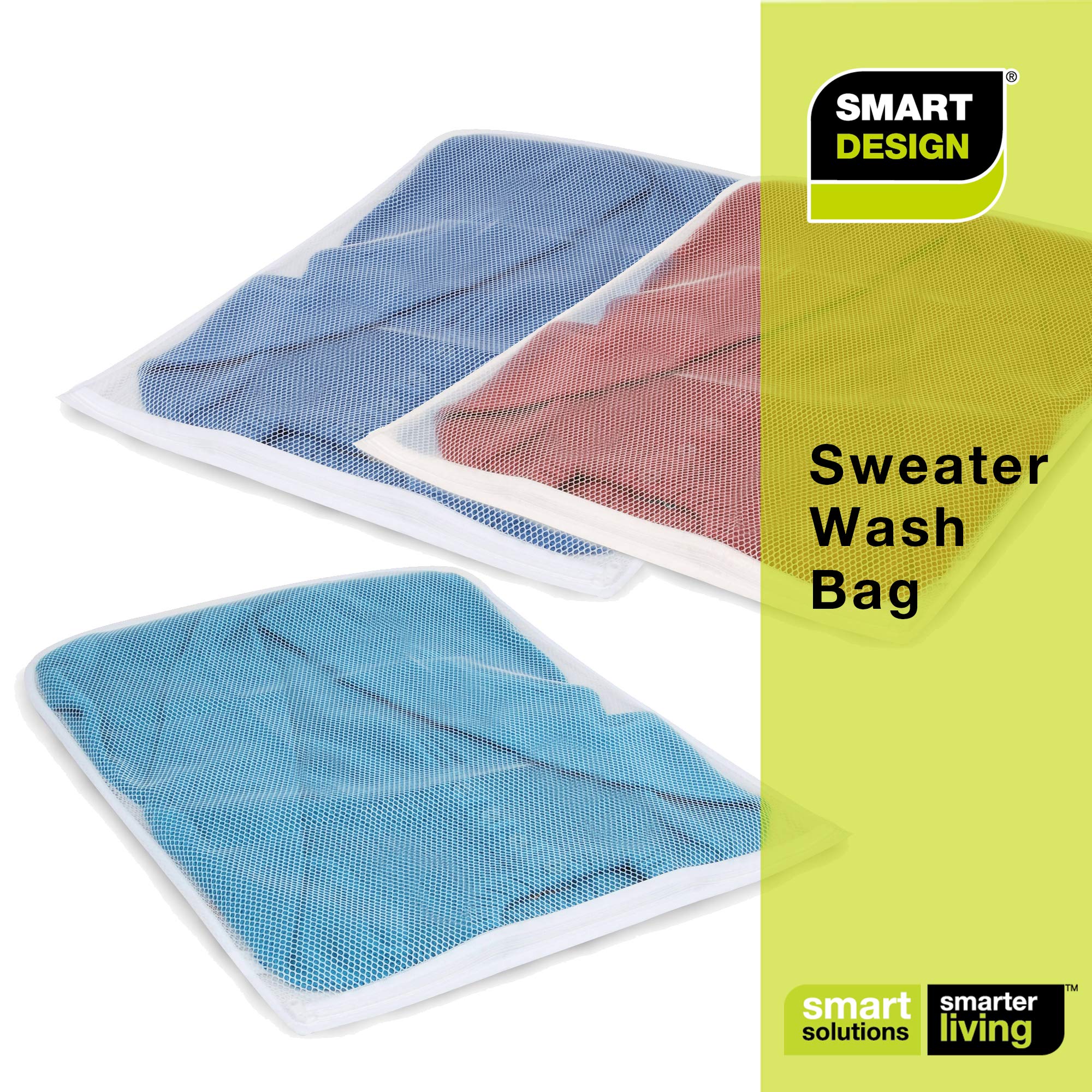 PRO MART INDUSTRIES Sweater Wash Bag with Zipper Closure - White Mesh Polyester Laundry Bag for Delicates, Lingerie & Sweaters - Protects Clothes in Washing Machine & Dryer