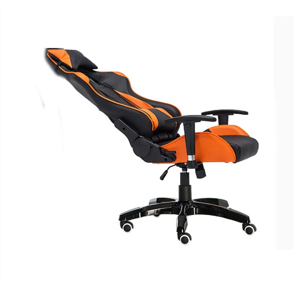Premium Gaming Chair - Ergonomic Racing Style Computer Chair for Adults, High Back Executive Office Chair with Lumbar Support & Headrest, PU Leather Swivel Desk Chair (Black & Orange) - Perfect for Esports, Streaming & Long Gaming Sessions