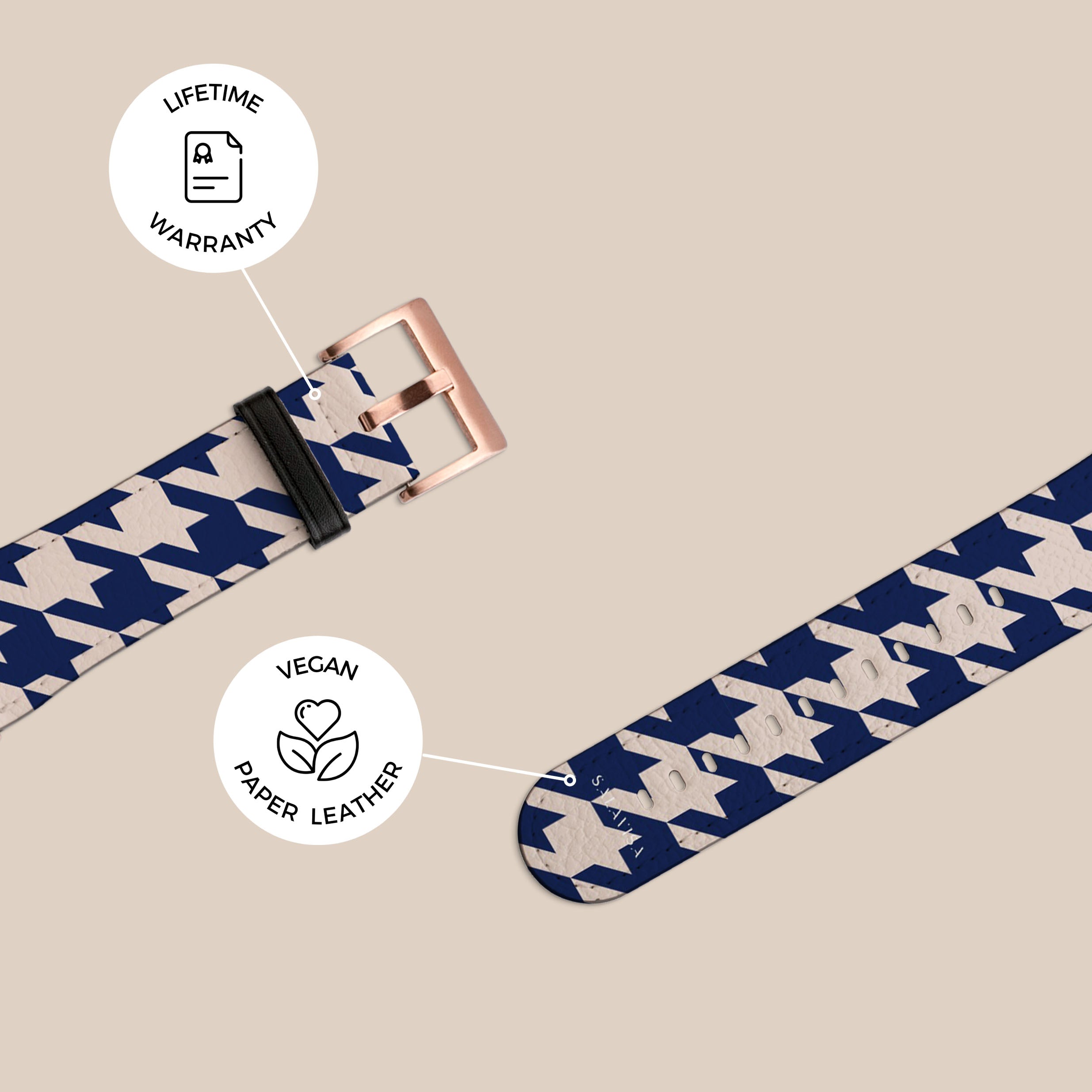 Premium Blue Houndstooth Galaxy Watch Band - Stylish & Durable Replacement Strap for Samsung Galaxy Watch - Perfect for Work, Gym & Everyday Wear