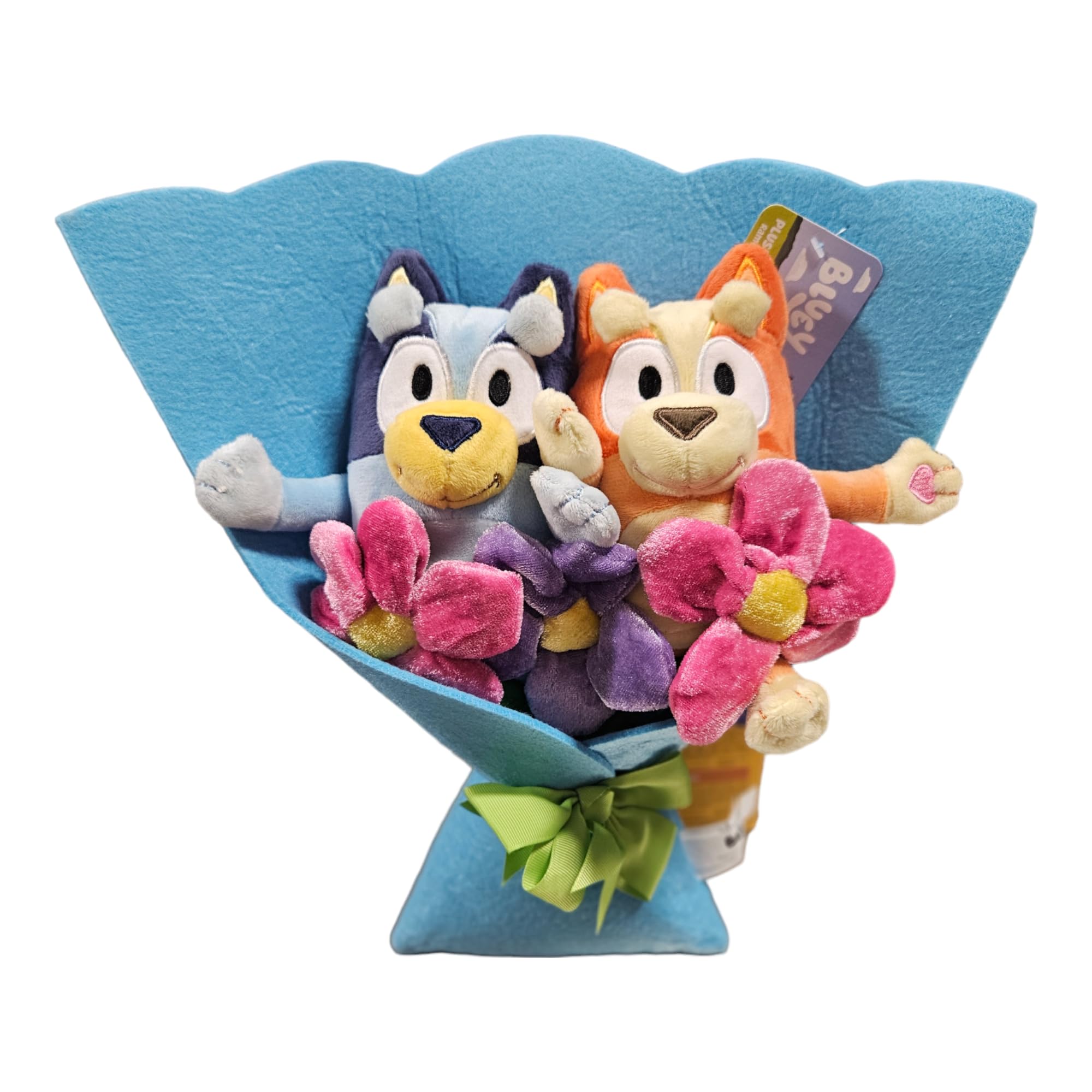 Bluey and Bingo Plush Valentine's Flower Bouquet - Removable Flowers & Stuffed Animals, 13