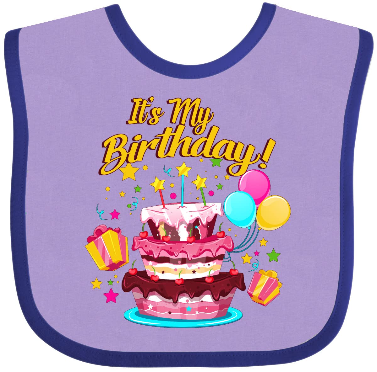 Inktastic It's My Birthday Baby Bib - Soft Cotton Adjustable Bib for Infants & Toddlers - Perfect for Birthday Parties, Celebrations & Everyday Use