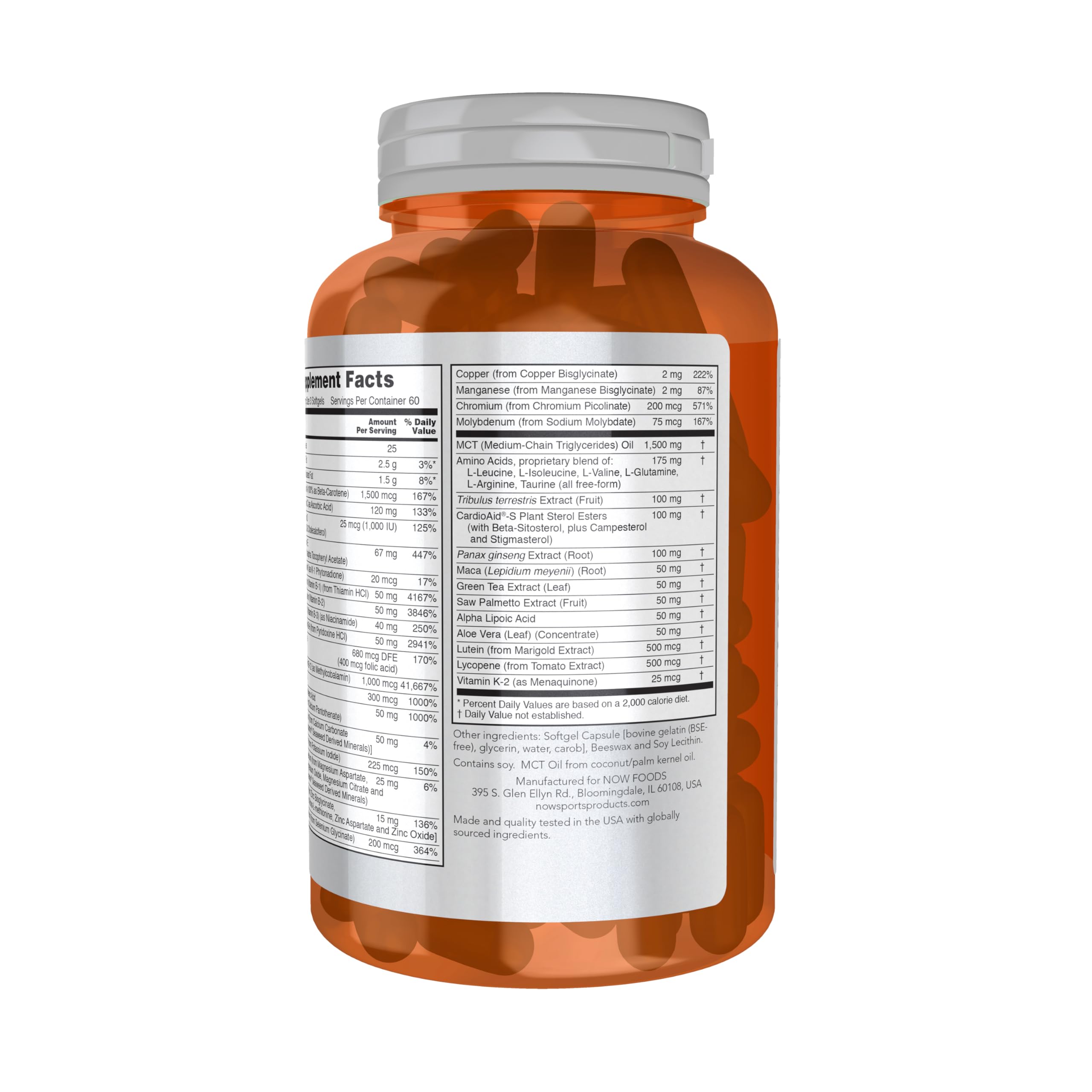 NOW Foods Men's Extreme Sports Multi Supplement - 180 Softgels with Free-Form Amino Acids, ZMA®, Tribulus, MCT Oil & Herbal Extracts | Sports Nutrition for Muscle Recovery, Energy & Performance | Ideal for Athletes, Bodybuilders & Fitness Enthusiasts