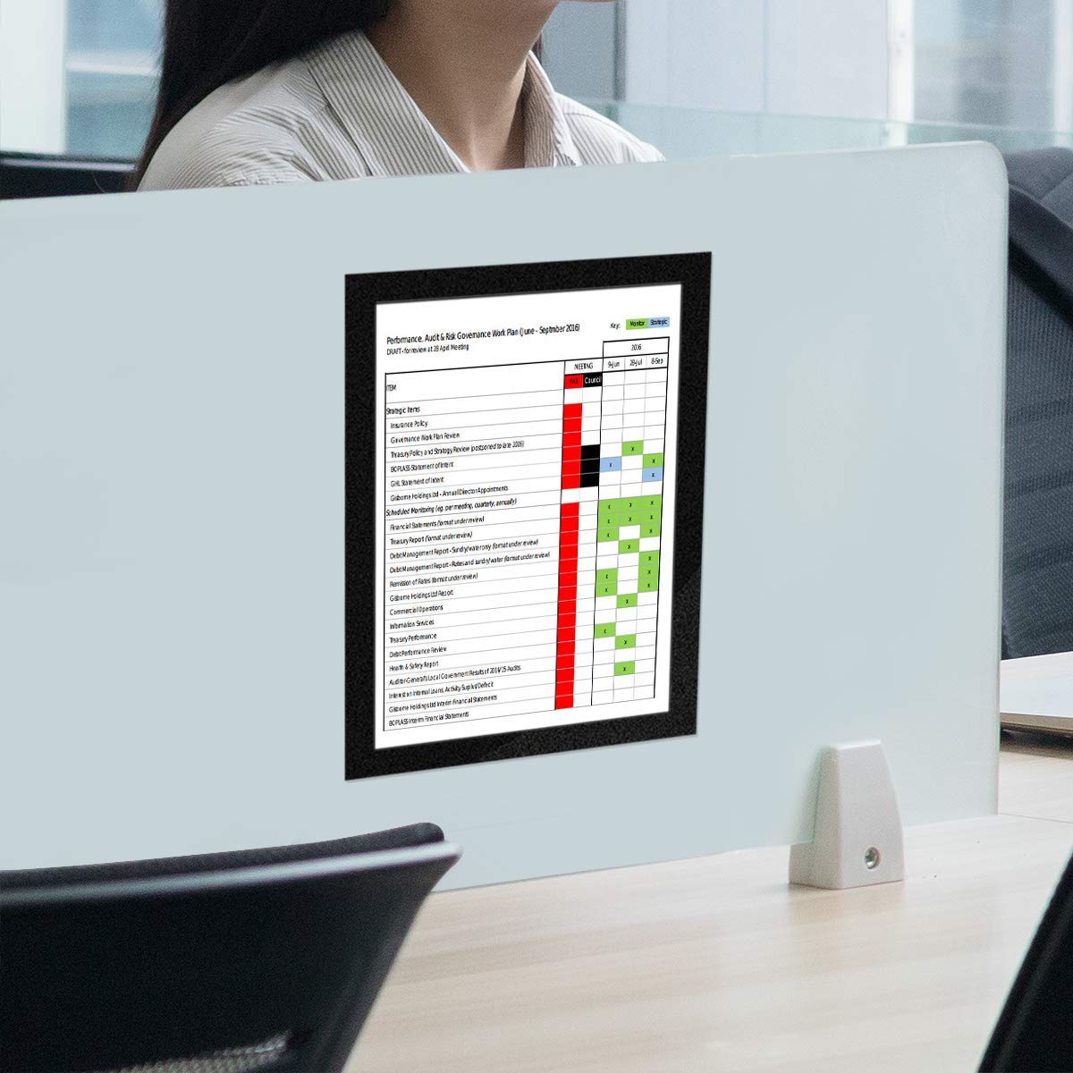 30 Pack Black Plastic Document Sign Holder Pockets with Adhesive Back - 8.5 x 11.6 Inches - Perfect for Window, Door, Wall & Cabinet Display - Ideal for Posters, Pictures, Notices & Office Documents
