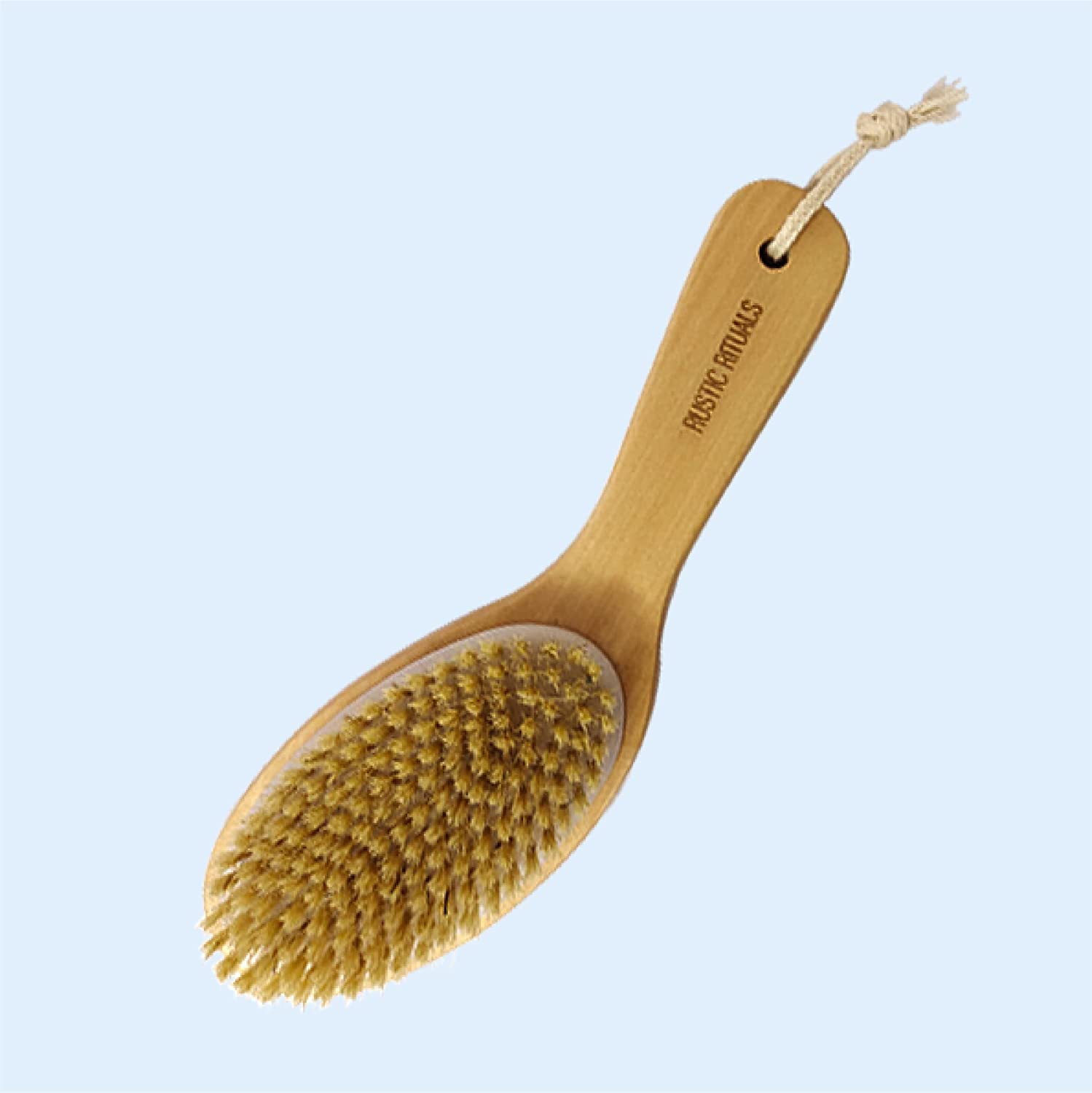 RED SQUARE 2-in-1 Dry Skin Body Brush with 11 Inch Removable Wooden Handle - Exfoliate & Massage for Smooth Skin - Perfect for Shower, Spa & Dry Brushing Therapy