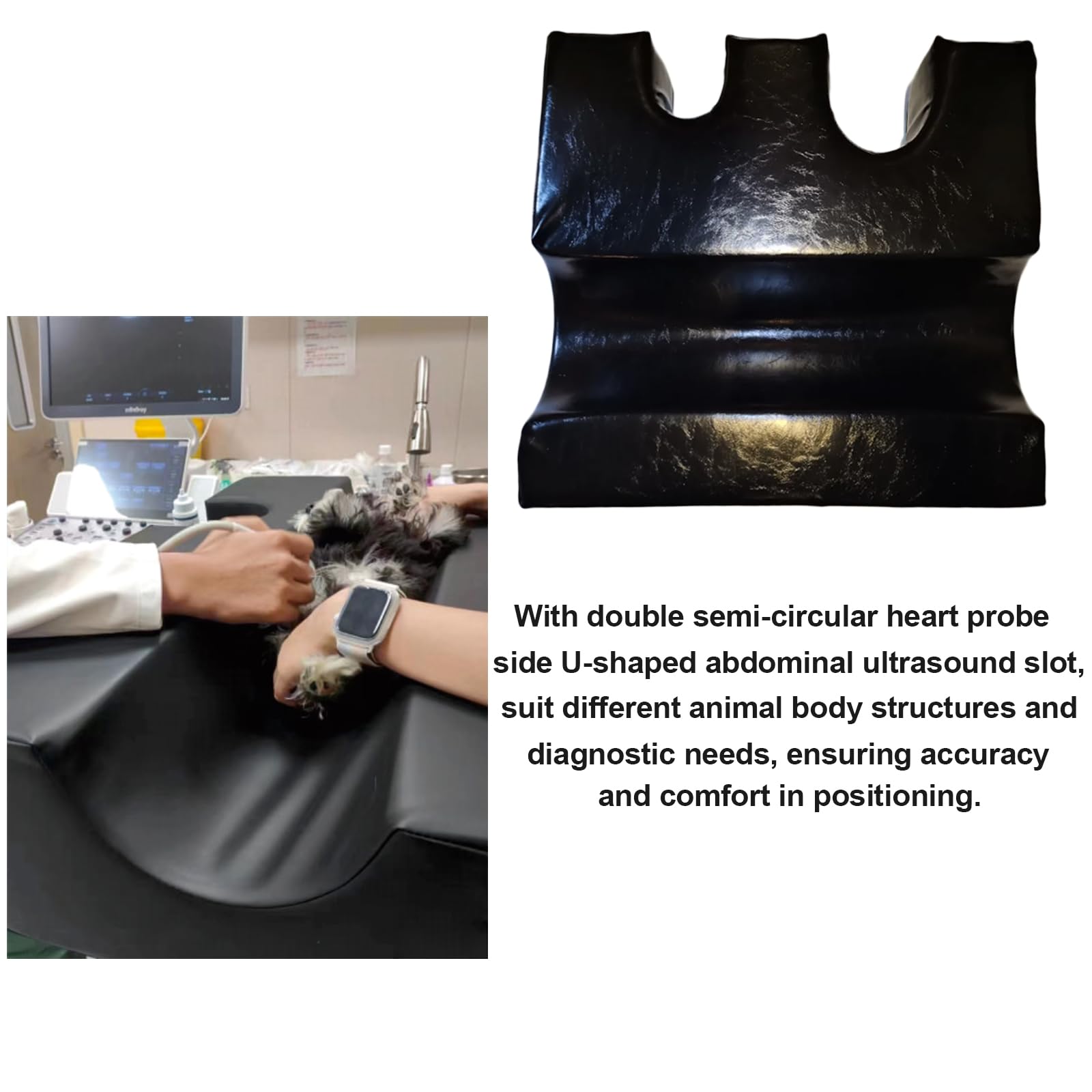 Veterinary Ultrasound Positioner with U Slot - Pet X-Ray Immobilizer Wedge Pad for Cat & Dog Echocardiography & Abdominal Diagnostics (30