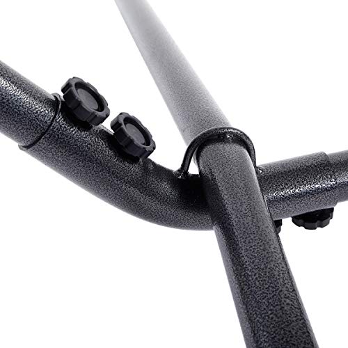 Portable Hammock Stand with Black Background & Silver Flower Design - Lightweight & Durable for Indoor/Outdoor Use - Perfect for Camping, Backyard Relaxation & Travel Accessories