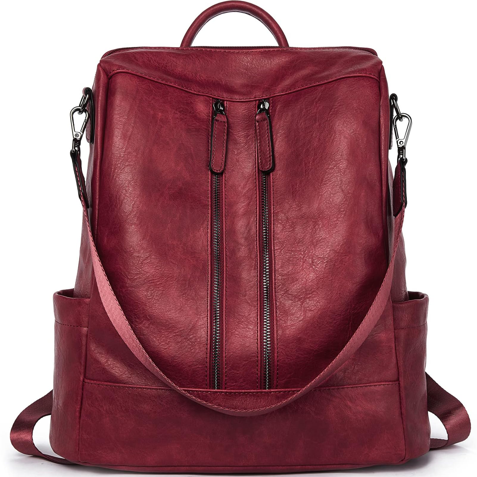 BROMEN Women's Anti-Theft Leather Backpack Purse - Stylish Shoulder Handbag & Bookbag for Work, Travel & College | Fashionable Crossbody Bag for Daily Use