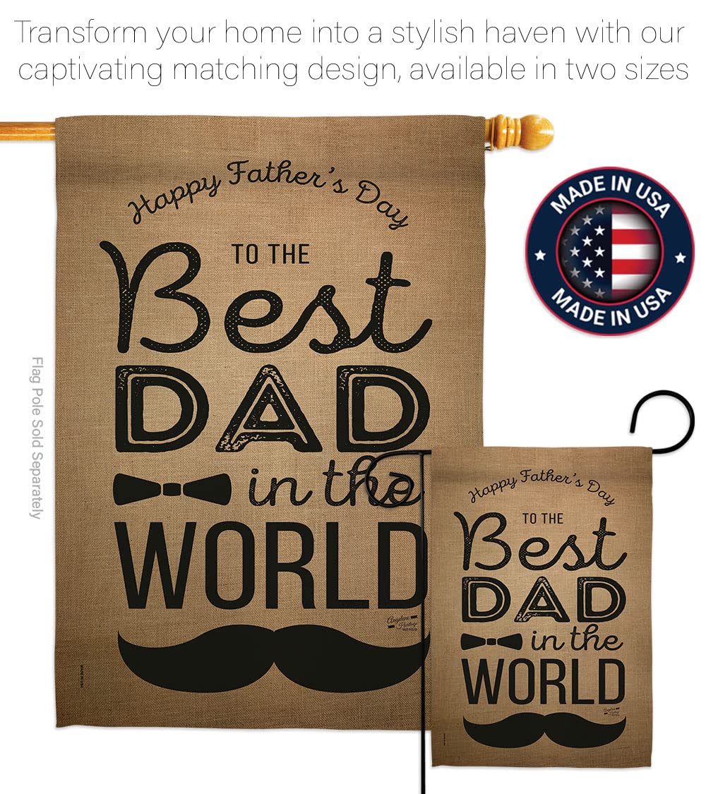 Best Dad Garden Flag Set with Stand - Father's Day Yard Gift for Home Decor