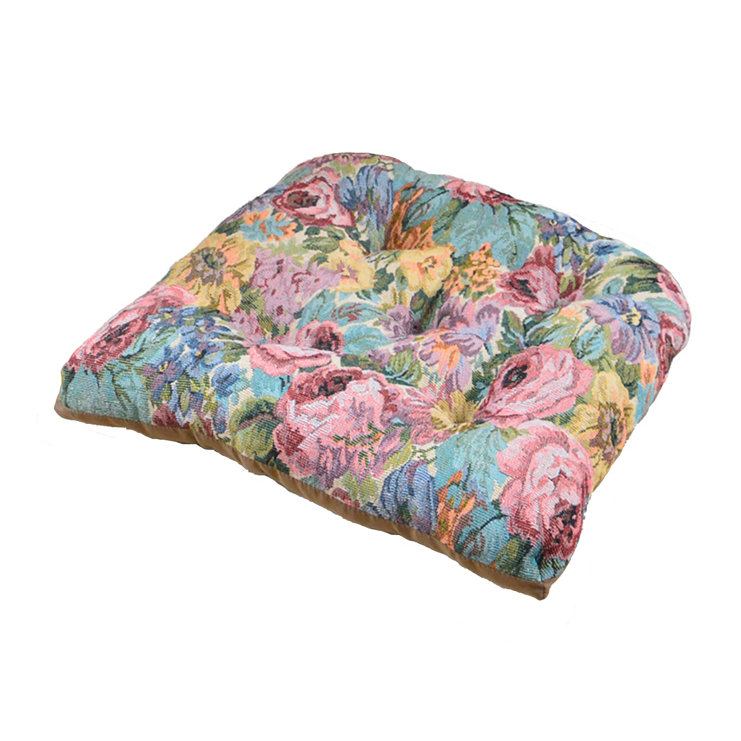 Premium 4-Pack Dining Chair Cushions - Thickened European Style Kitchen Seat Cushions with Ties | U-Shaped Tufted Floral Design for Kitchen, Dining Room, Office & Sofa Decor | Comfortable Home & Office Seating Solution (Set of 4, Multiple Colors)