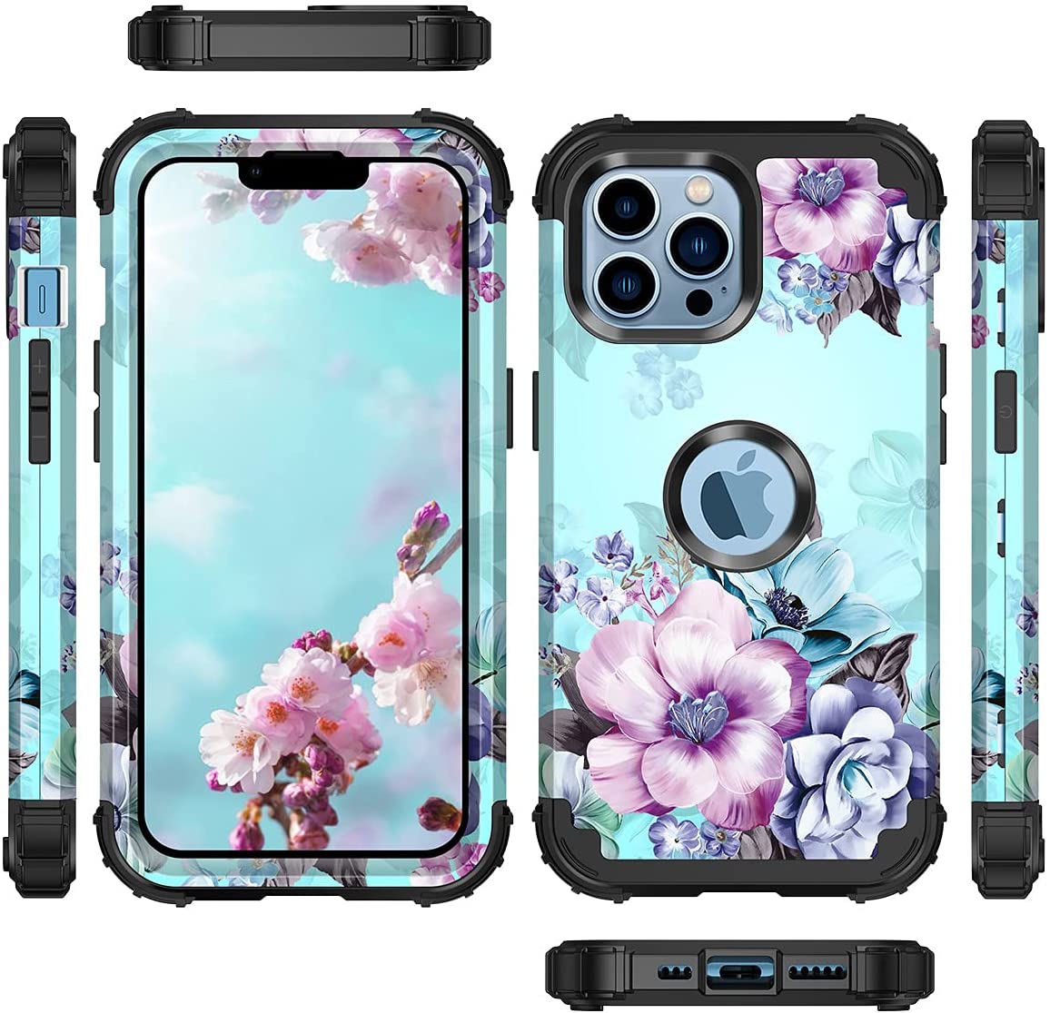 iPhone 13 Pro Max Flower Case for Women - Heavy Duty Protective Phone Cover with Shockproof Design | Perfect for Everyday Use, Travel & Outdoor Activities