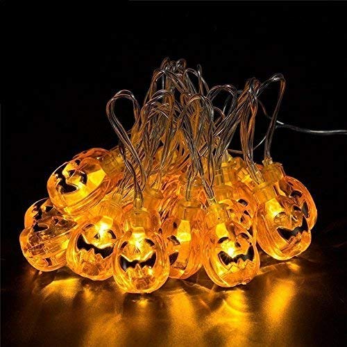 30 LED Halloween String Lights - 20ft Orange Pumpkin Lights for Outdoor Patio, Garden & Parties (IP65, 8 Light Modes, Warm White) - Perfect for Halloween Decorations, Backyard Lighting & Holiday Events