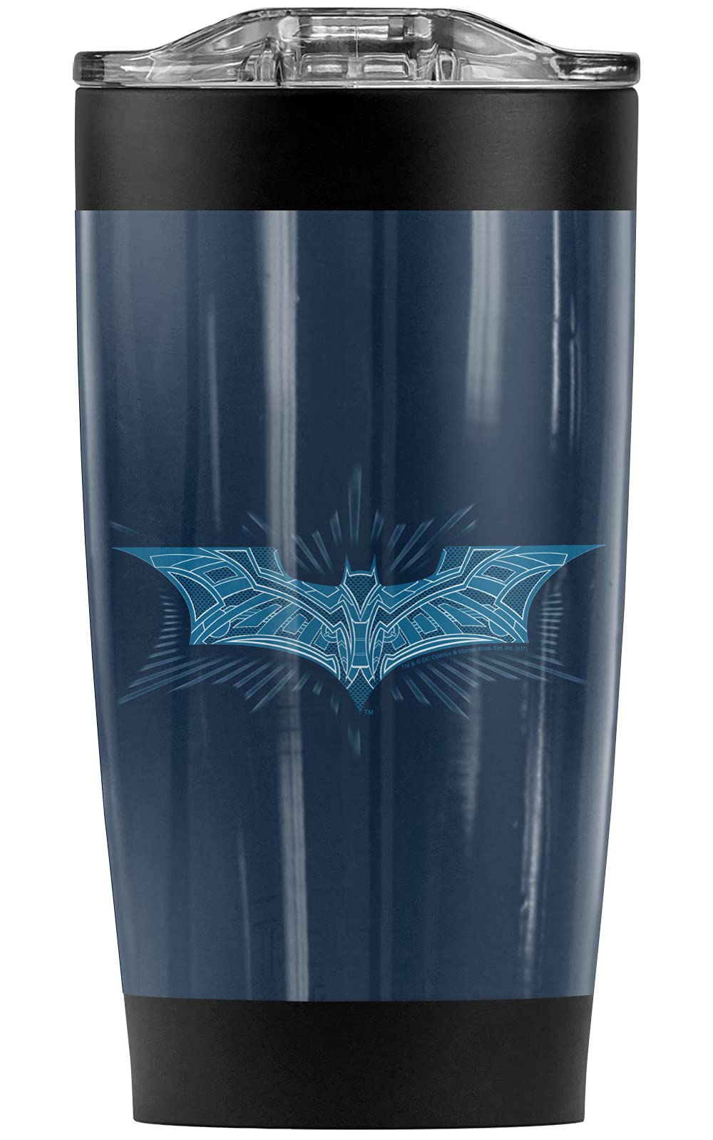 Batman Dark Knight Bat Armor Logo 20 oz Stainless Steel Tumbler - Vacuum Insulated Coffee Travel Mug with Leakproof Sliding Lid | Double Wall Insulation for Hot & Cold Drinks | Perfect for Superhero Fans, Office Commute, Gym & Outdoor Adventures