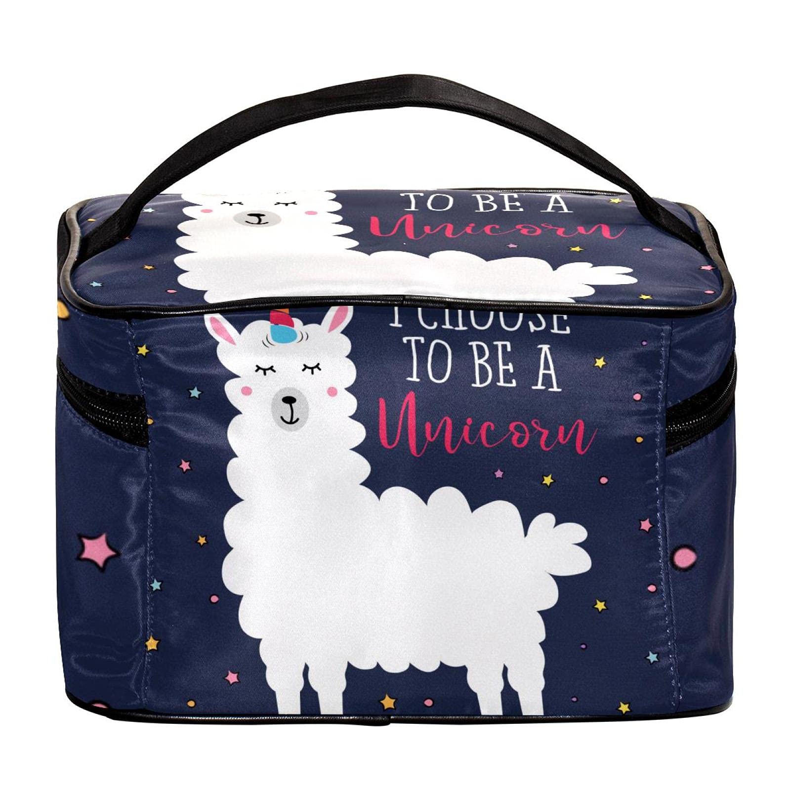 Funny Llama Animal Makeup Bag - Large Cosmetic Travel Case with Zipper, Unicorn Design Toiletry Organizer for Women & Girls - Perfect for Travel, Gym, and Daily Use
