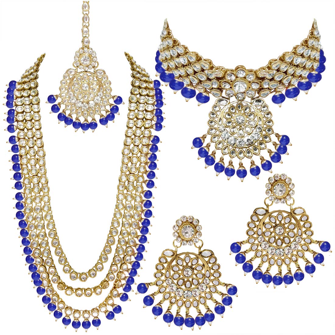 Exquisite Indian Wedding Bridal Jewelry Set – Heavy Traditional Necklace, Earrings & Bangles for Women | Perfect Gift for Brides, Sangeet & Mehendi Ceremonies