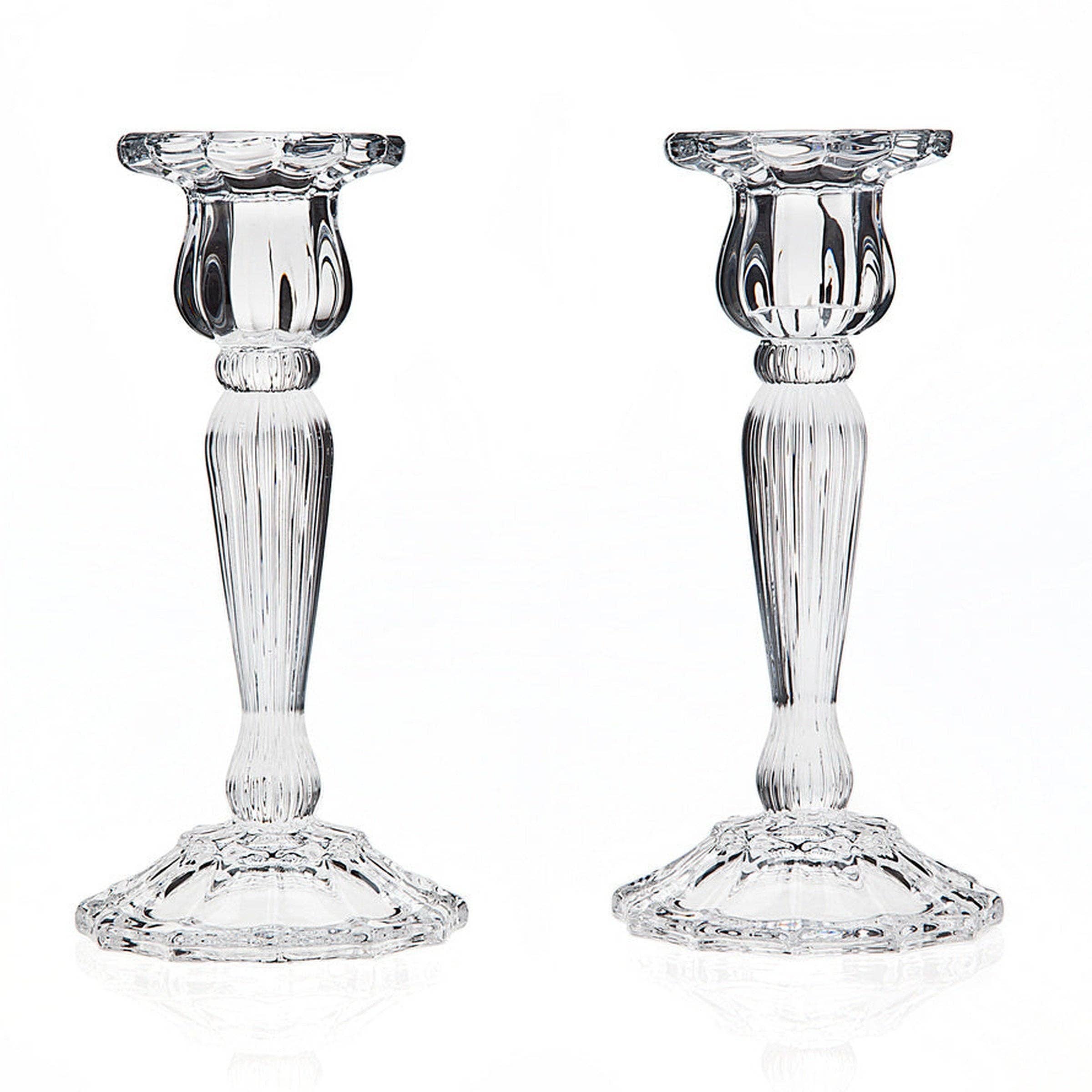 Godinger Triumph Tapered Candlestick Set - Elegant 10-Inch Silver Plated Candle Holders for Dining Table, Wedding Centerpiece & Home Decor