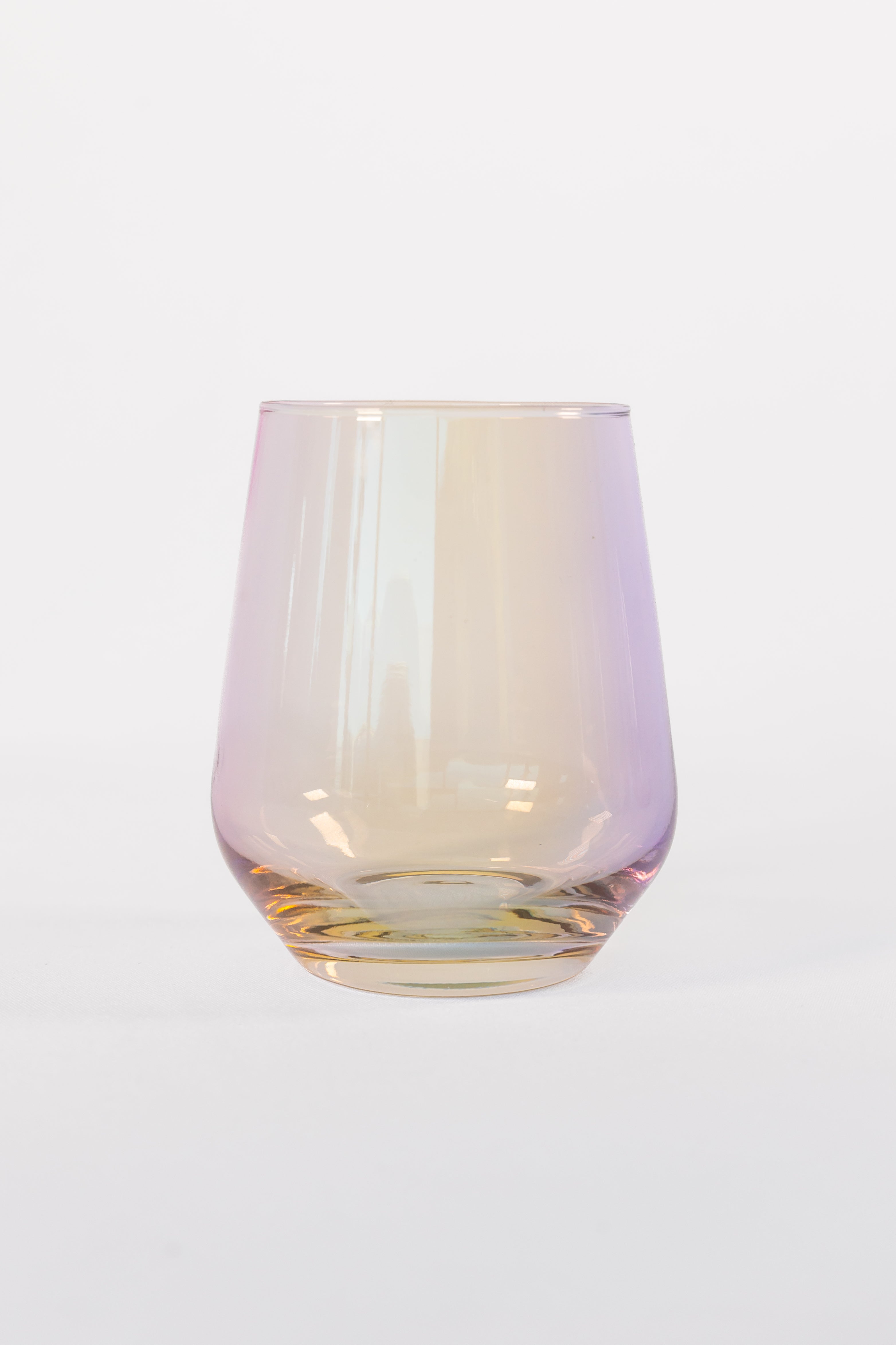 Estelle Iridescent Stemless Wine Glasses Set of 6 - Shatterproof & Elegant for Parties, Weddings, Home Bar Decor