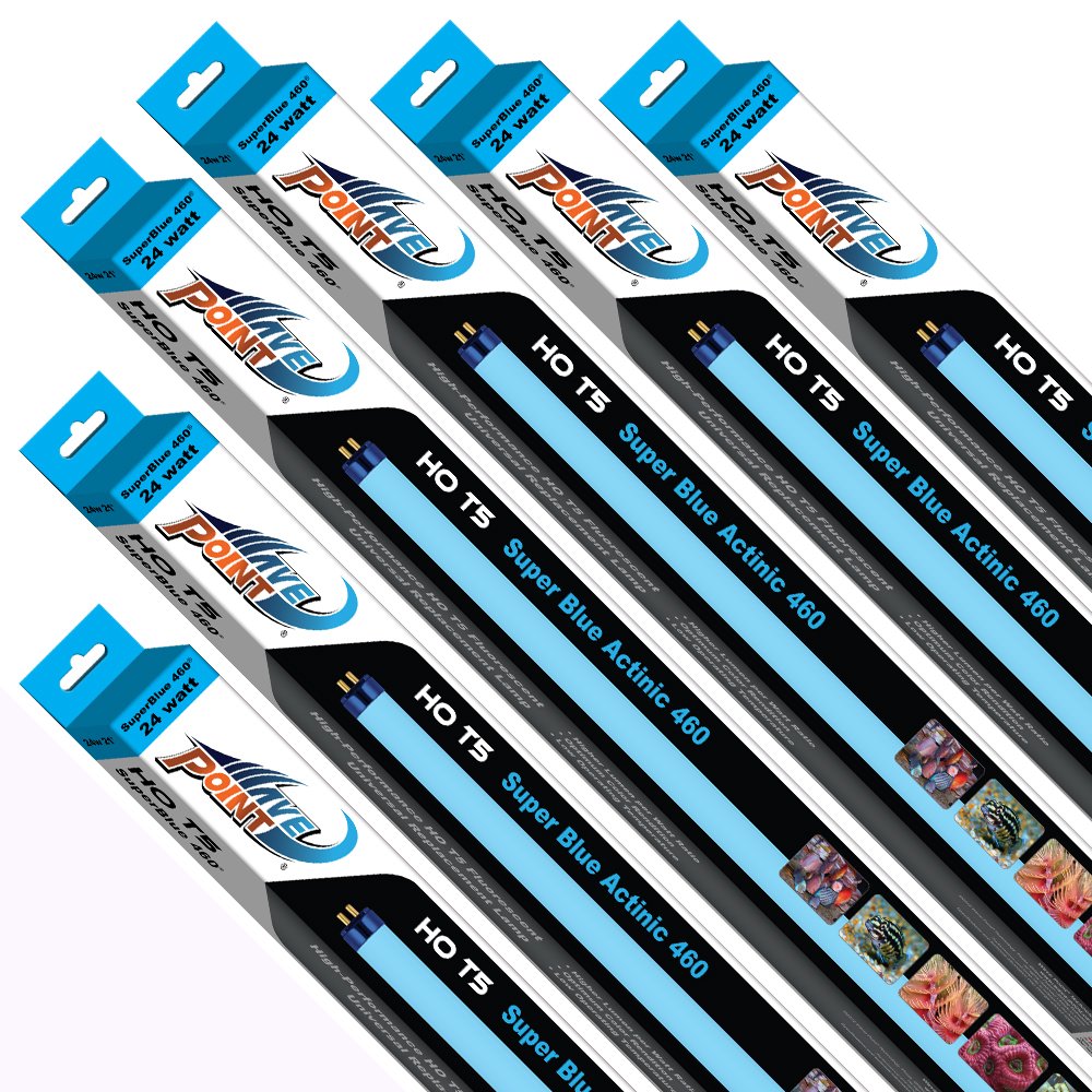 Wave Point 6-Pack Super Blue 460 39-Watt Universal Aquarium Light - Perfect for Saltwater Coral Reef Tanks & Freshwater Fish Tanks Lighting