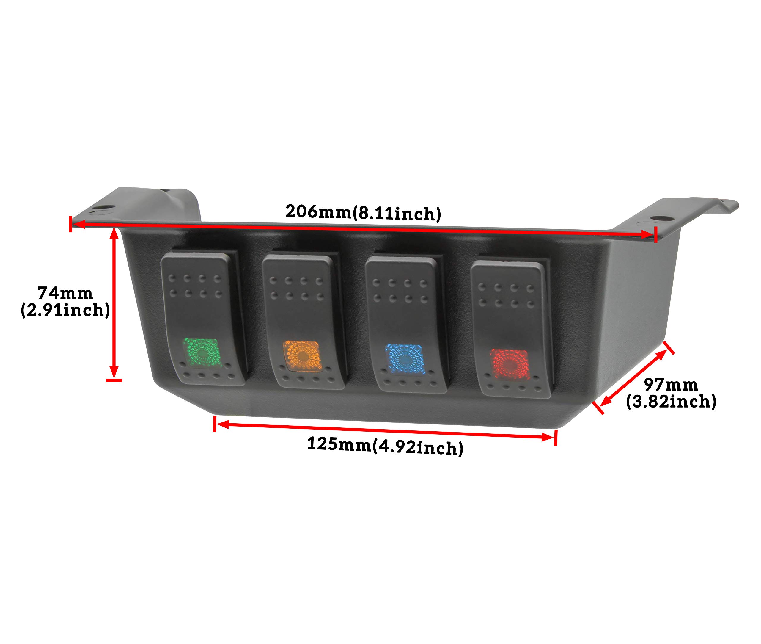 SAUTVS Switch Panel for Polaris RZR XP 1000 2014-2018 | Under Dash Switch Case with 4 Rocker Switches | Off-Road Accessories for UTV & Side-by-Side Vehicles | Perfect for Trail Riding & Off-Road Adventures