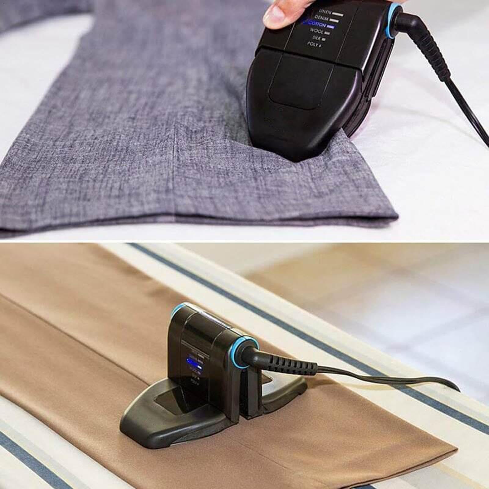 Portable Folding Iron - 6 Temperature Settings Electric Travel Iron for Clothes, Compact & Lightweight for Home, Office & Travel - Perfect for Business Trips, Vacation Packing & Quick Wrinkle Removal