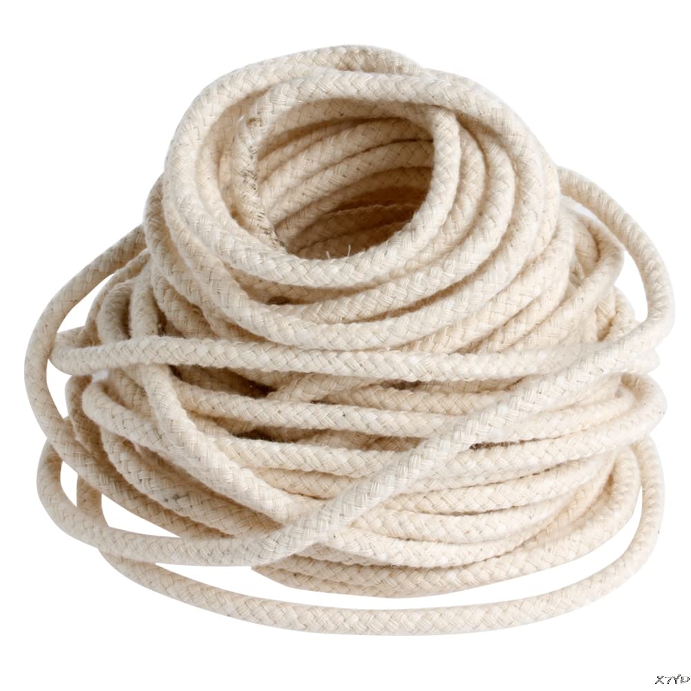 10M (33 ft) 2mm Round Braided Oil Lamp Wicks Replacement for Alcohol Lamps & Candles - DIY Candle Making Supplies for Handmade, Home Decor, Emergency Lighting, and Outdoor Camping