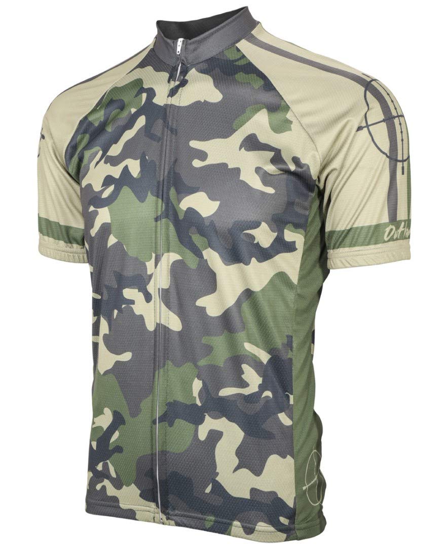 Outlaw Camo Men's Cycling Jersey - Breathable Quick-Dry Bike Shirt for Mountain & Road Biking - Perfect for Outdoor Cycling, Training & Racing