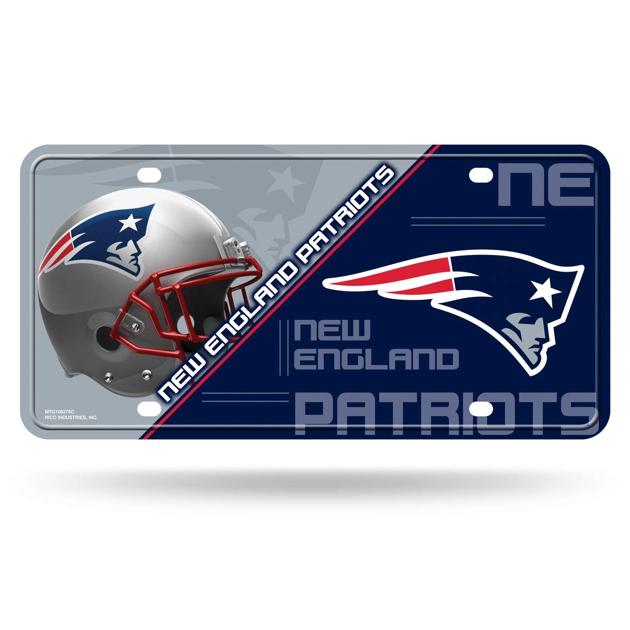 New England Patriots Metal License Plate - Officially Licensed NFL Team Logo - Durable Unisex Car Accessory for Tailgating, Game Day & Fan Decor