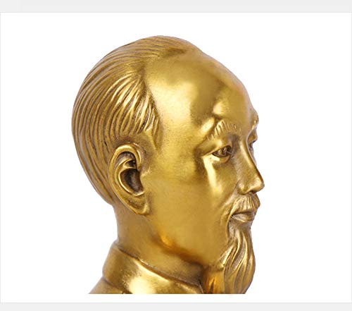 LAOJUNLU Pure Copper Ho Chi Minh Statue - Handcrafted Vietnamese Leader Bust for Home & Office Decor - Perfect for History Enthusiasts, Asian Art Collectors and Unique Gift Ideas