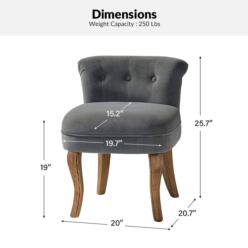 Moises Velvet Vanity Stool with Optional Types - Elegant Makeup Stool for Dressing Table, Bedroom & Bathroom