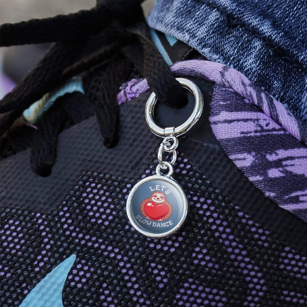 GRAPHICS & MORE Let's Slow Dance Sloth Heart Love Funny Humor Shoe Sneaker Shoelace Charm Decoration - Cute Accessory for Casual Shoes, Sneakers & Gifts for Animal Lovers