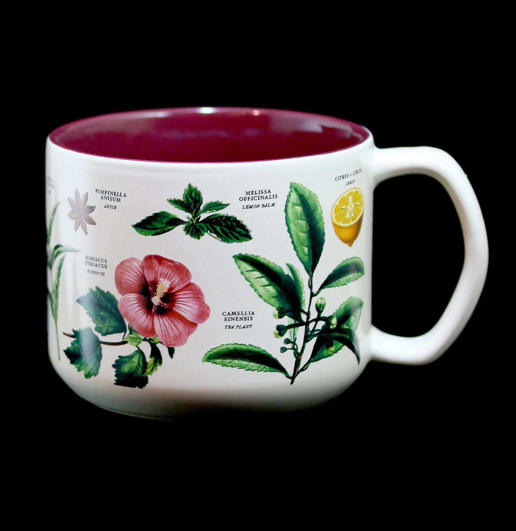Premium Ceramic Tea Mug - Handcrafted Botany Design - Perfect for Tea Ceremonies, Gifts & Home Decor