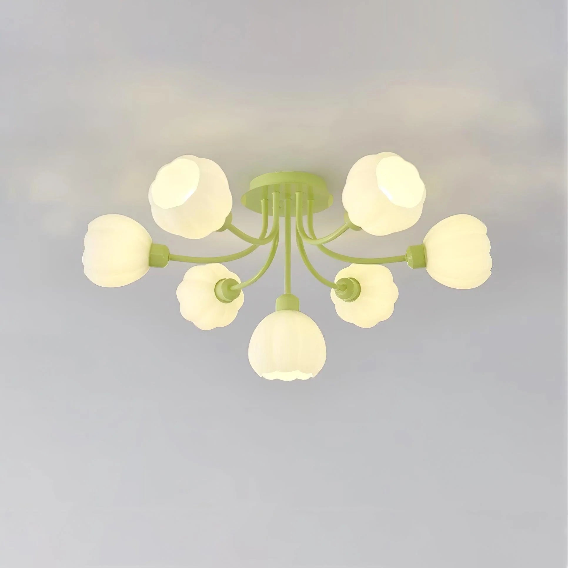 Pumpkin Matcha Ceiling Light - Modern LED Hanging Fixture for Bedroom, Living Room & Kitchen | Dimmable Soft Lighting for Cozy Home Decor