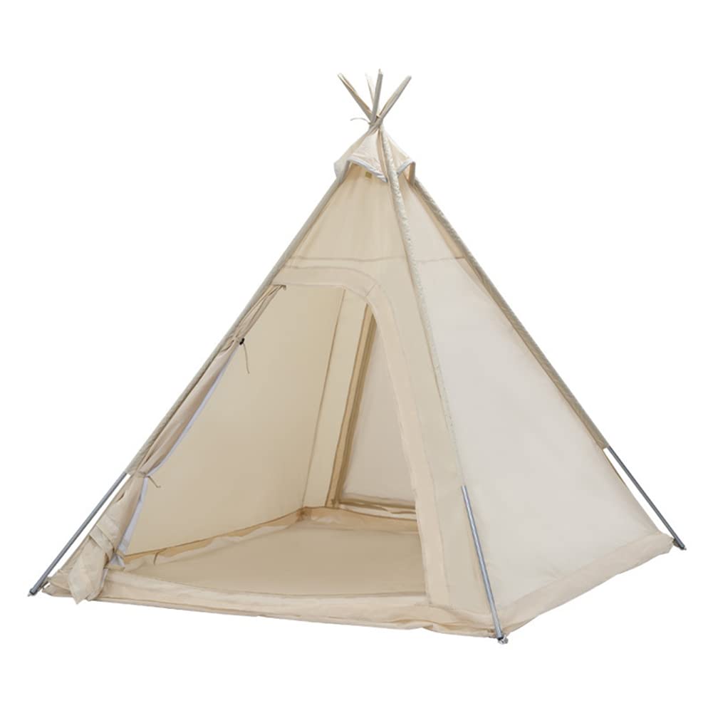 **3-4 Person Pyramid Tent - Cotton Canvas Teepee Tent for Camping, Hiking & Outdoor Adventures | Double Door Design for Easy Access | Perfect for Family Camping & Backpacking Trips**