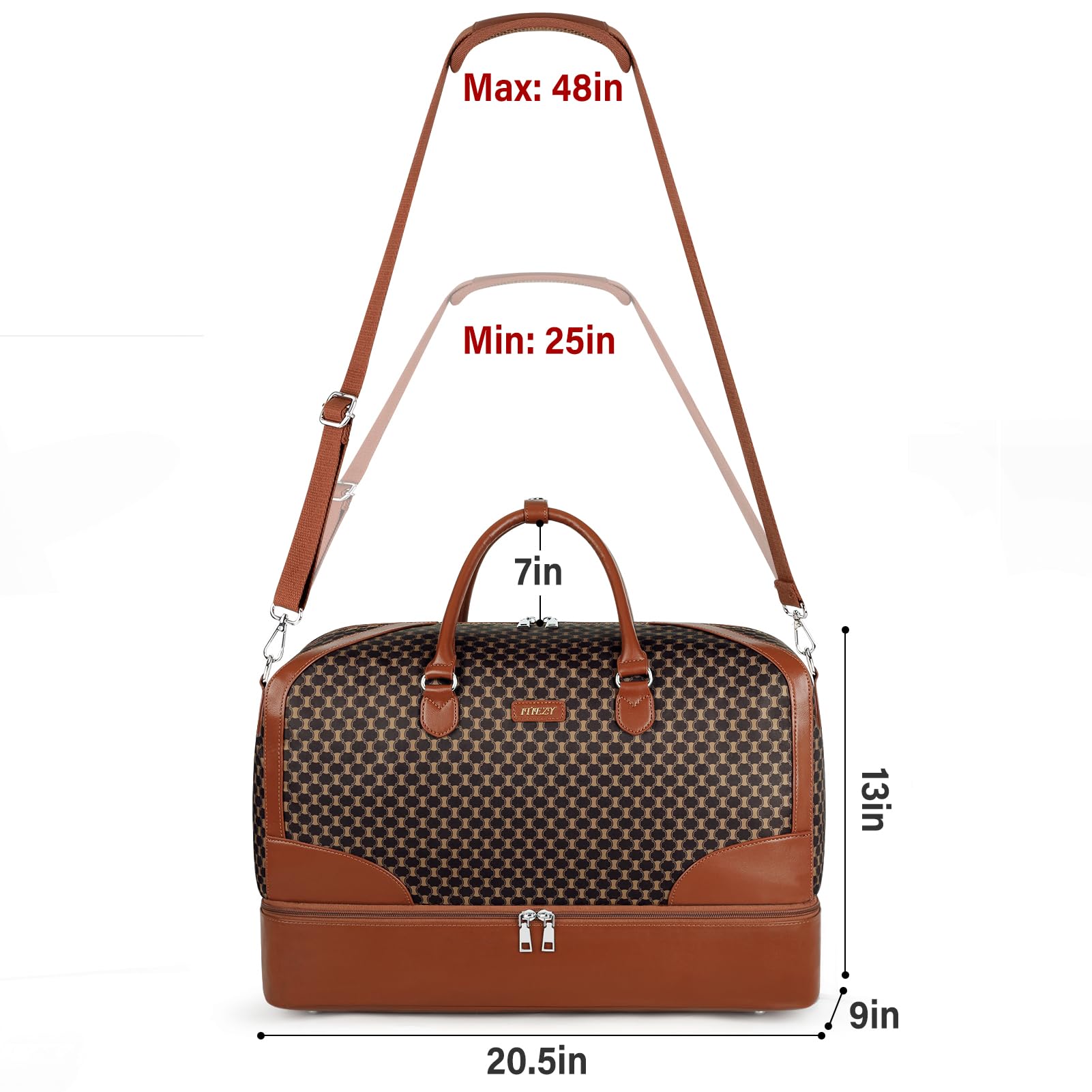 Stylish Women's Weekender Bag - Large Nylon Travel Duffel with Shoe Compartment | Perfect Carry-On Overnight Bag for Weekend Getaways & Gym Essentials