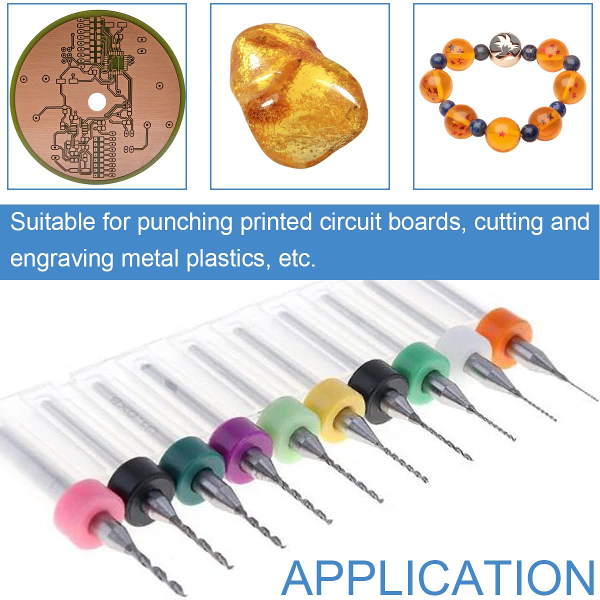 0.1-1.0mm Mini Micro Carbide PCB Drill Bits Set - 40 PCS Spiral Flute Rotary Engraving Tools for Circuit Boards, Jewelry Making & CNC Projects | Precision Drilling for DIY Electronics & Crafting