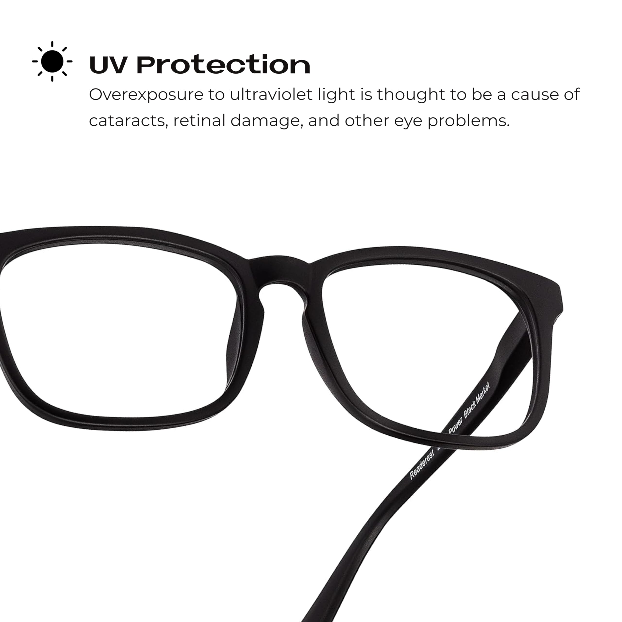 Blue Light Blocking Reading Glasses 1.25X - Anti Glare Computer Glasses with UV Protection & Thin Reflective Lens for Men & Women - Reduce Eye Strain for Office Work, Gaming & Screen Time (Black)