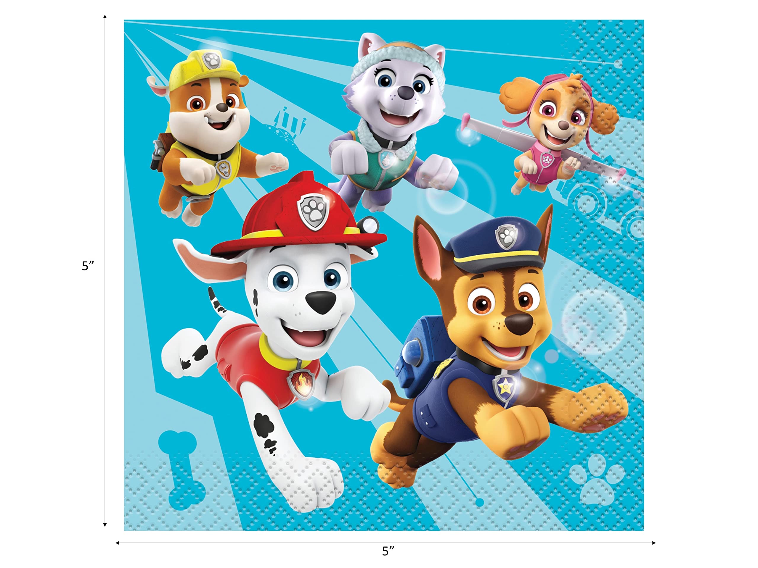 Peach State Paw Patrol Party Supplies Set - 16-Piece Bundle with Cake Plates & Napkins for Kids Birthday Celebrations