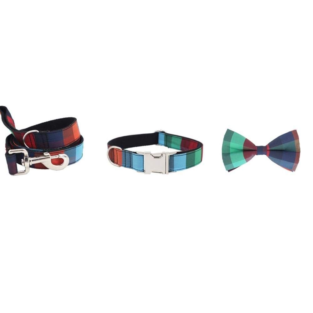 Yisatann Soft Dog Collar with Bow Tie & Leash Set - Adjustable Metal Buckle Pet Collar for Small & Large Dogs, Cats - XS Size | Perfect for Daily Walks, Training & Fashion Pet Accessories