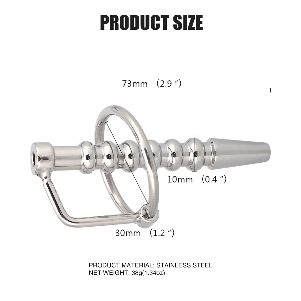 Premium Hollow Urethral Dilator with Cock Ring - 2.87 Inch Medical Grade Silicone Penis Plug for Men | Urethral Sounding & Stretching | Perfect for BDSM, Prostate Play & Advanced Sexual Exploration
